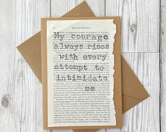 Pride and Prejudice, Motivational Courage Quote Card