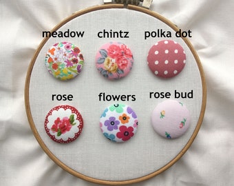 Floral Fabric Needle Minder, Magnetic Needle Nanny