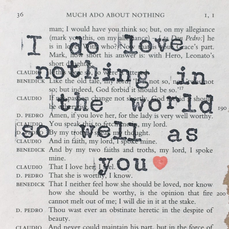 Much Ado About Nothing by Shakespeare, Love Quote Greeting Card afbeelding 5