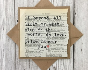 Shakespeare's The Tempest Love Quote Greeting Card