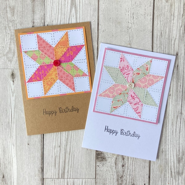 Quilt Effect Paper Pieced Birthday Card