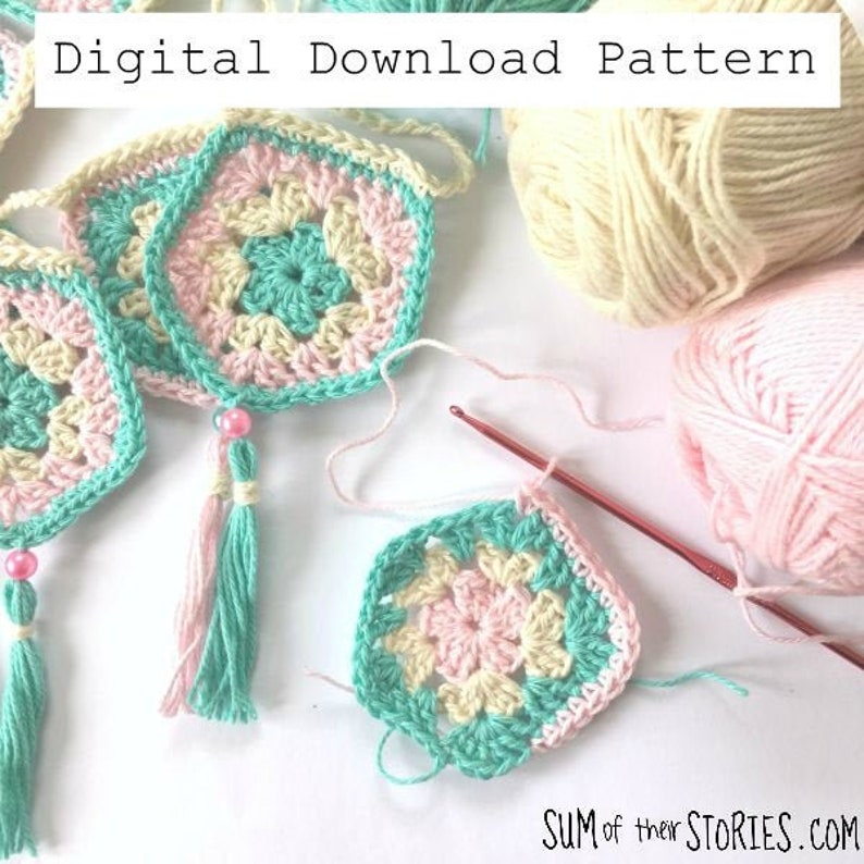Pentagon Bunting Crochet Pattern Digital Download Etsy