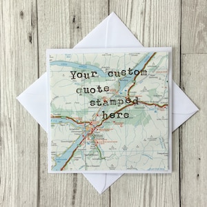 Carte carte devis personnalisée, votre citation préférée carte de voeux, carte de la Grande-Bretagne au Royaume-Uni