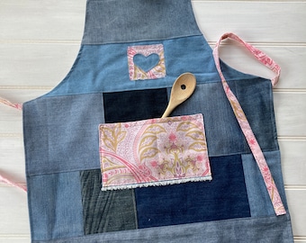 Child's Apron Patchwork Denim