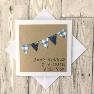 Carte de voeux personnalisée en tissu pour bébé