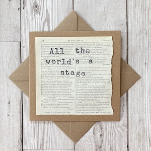 All the world's a stage Shakespeare's As you like it Quote Greeting Card