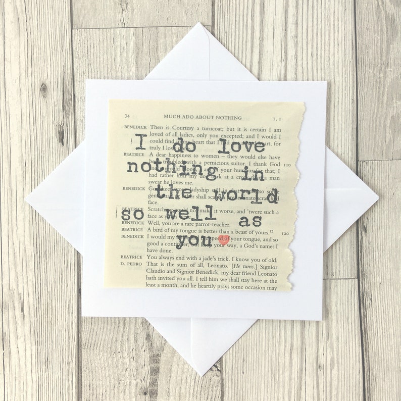 Much Ado About Nothing by Shakespeare, Love Quote Greeting Card afbeelding 6