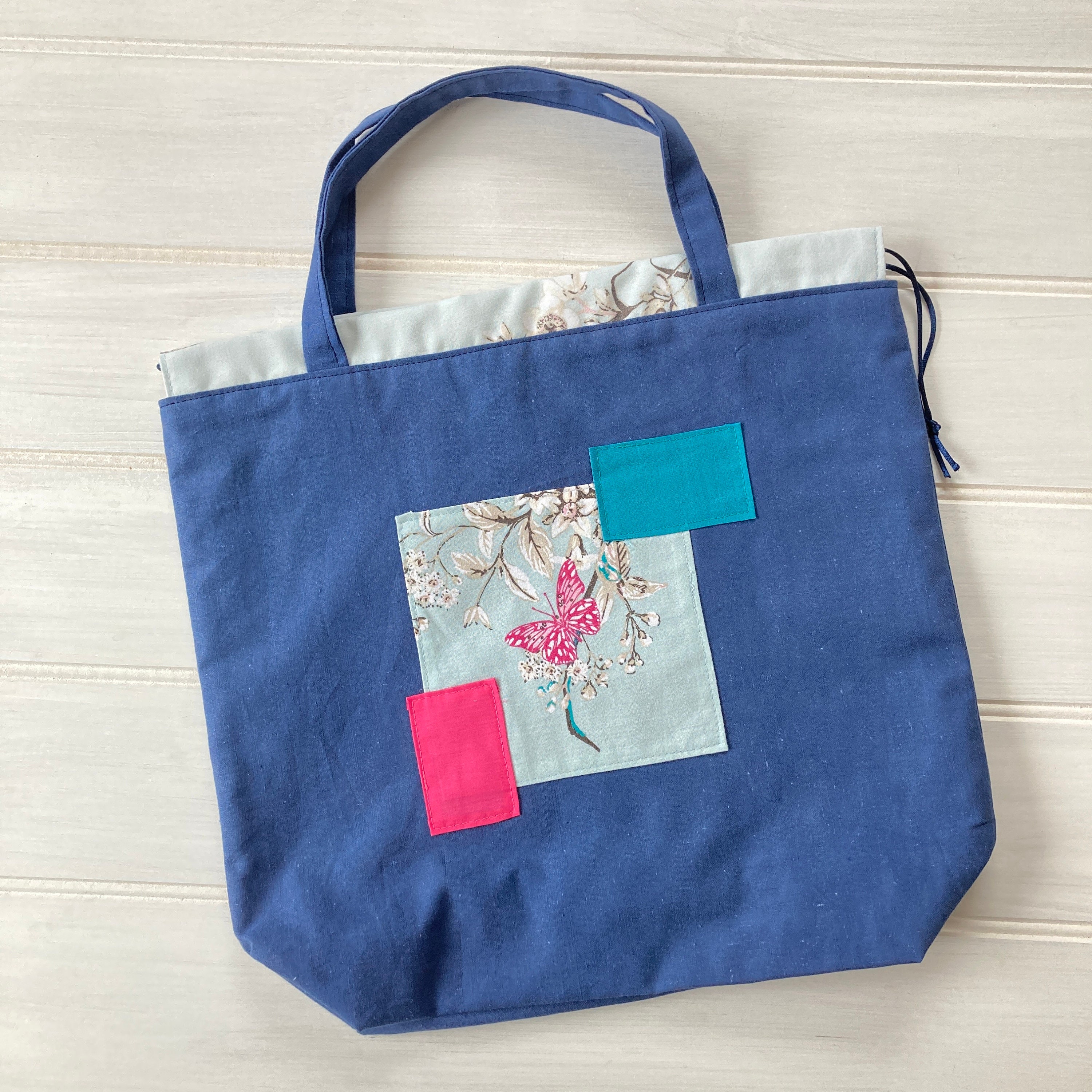 Bird Butterfly Patchwork Drawstring Project Bag - Etsy
