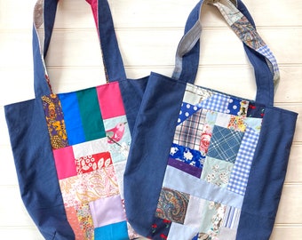 Patchwork Upcycled Tote Shopping Bag