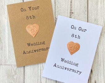 Bronze 8th Wedding Anniversary Card