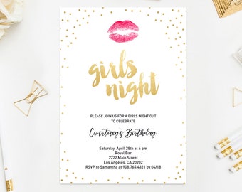 Girls Night Out Invitation Set of 12 Bachelorette Party | Etsy