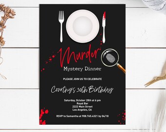 Murder Mystery Dinner Party Invitation - My (In)Sanity Party