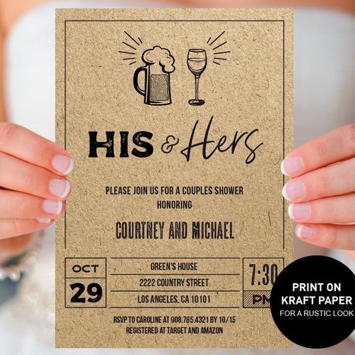 Couples Shower Invitation His and Hers Couples Shower - Etsy