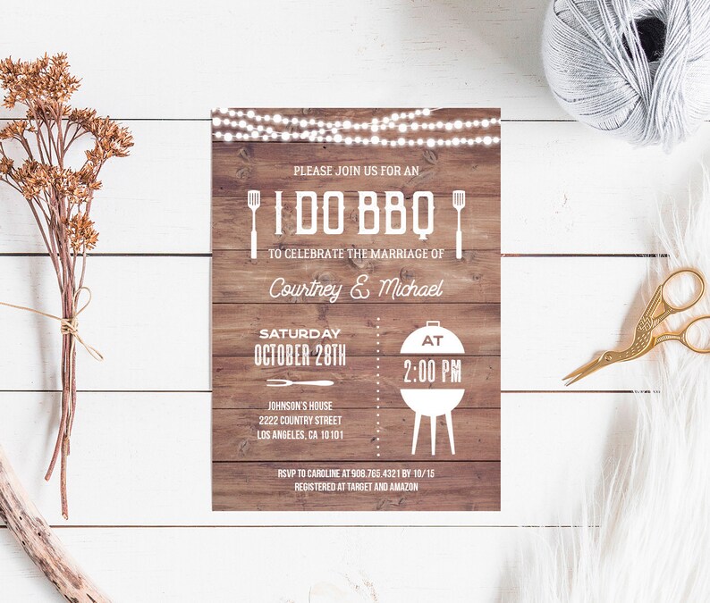 I do BBQ Invitation I do bbq wedding invitation printable | Etsy