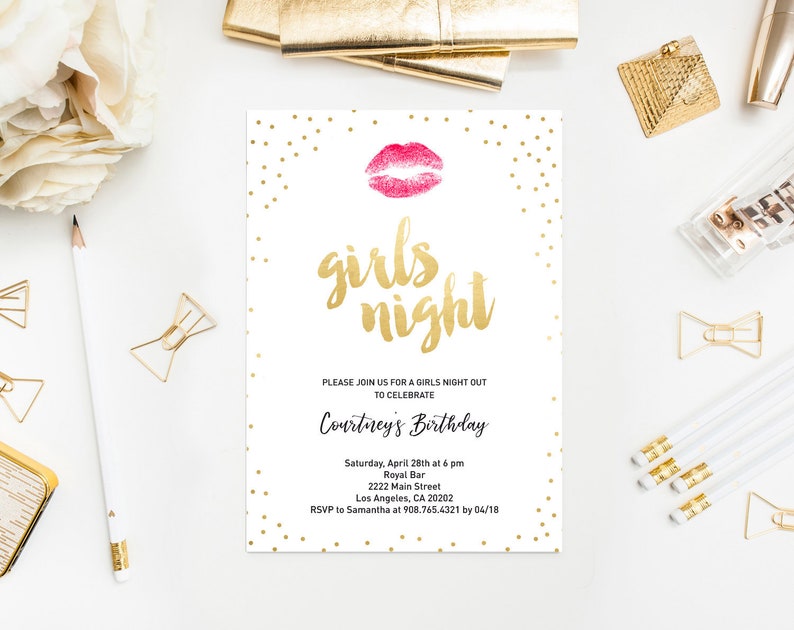 Girls Night Out Invitation Girls Night Party Birthday Invite - Etsy