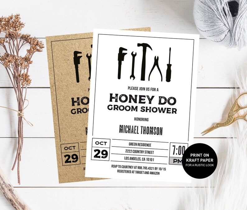 groom shower invitations