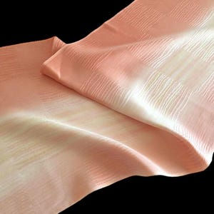 Obijime vintage,salmon pink shades,silk,with dressy kimono,kimono belt,japanese belt,obi accessory,japanese fashion,how to wear a kimono
