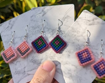 Earrings handmade bargello female gift girls gift cute earrings dangle earrings jewellery girlfriend best friend gift partner birthday gift