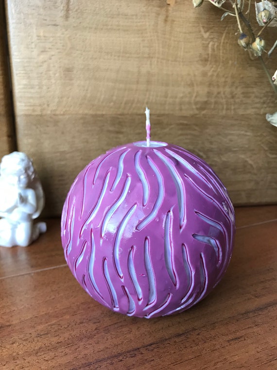 Large violet sphere candle large candle ball Interior candle Etsy