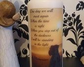 We Will Meet Again Pet Boxer Dog Silhouette Memorial Pillar Candle -
