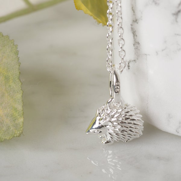 Silver Hedgehog Necklace,Hedgehog, Woodland Necklace, Hedgehog Gift, Nature Lover Gift, Woodland Jewelry, Animal Necklace