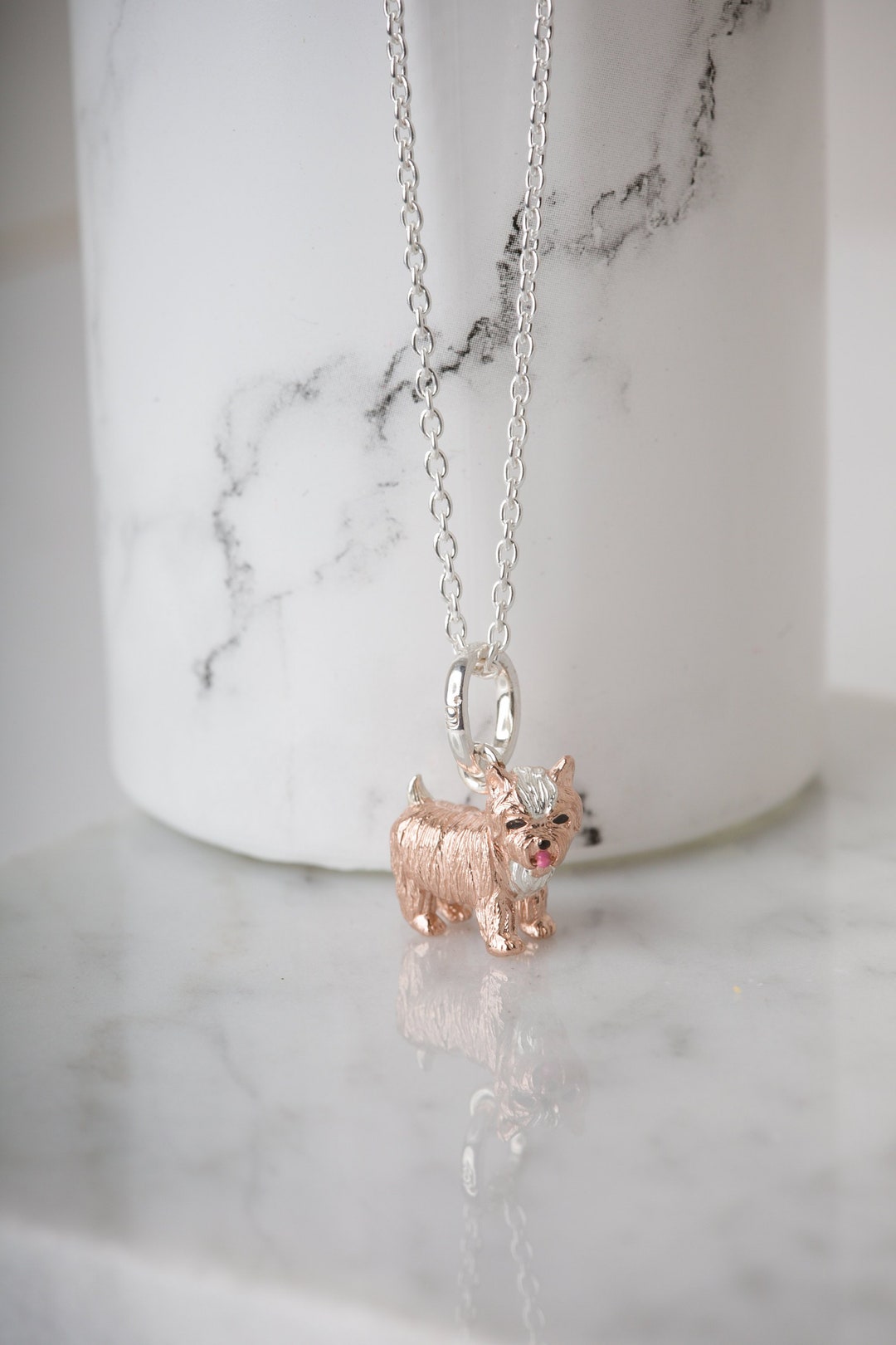 Yorkshire Terrier Necklace, Terrier Necklace, Silver Dog Necklace