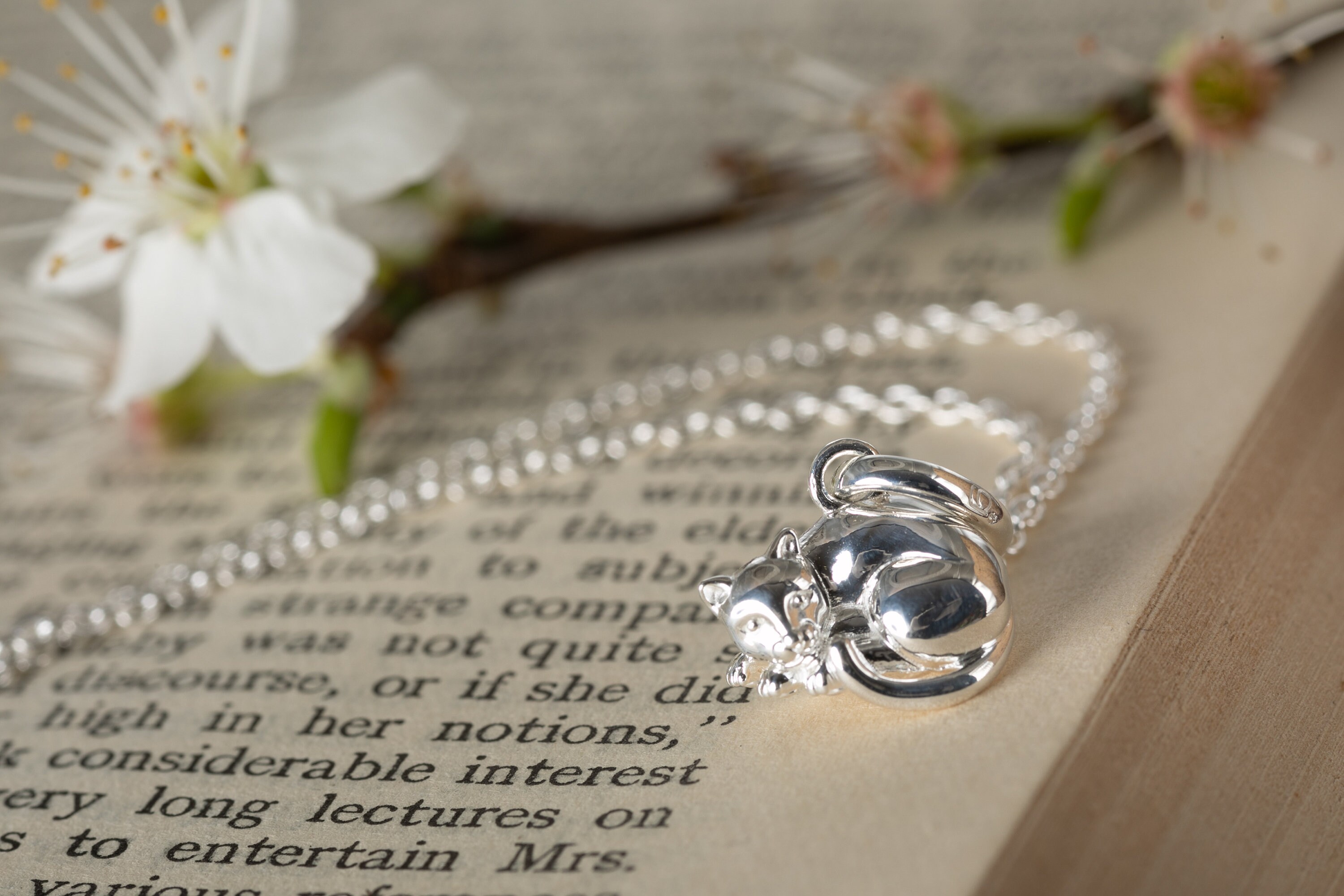 Pendentif et chaîne ras du cou Chat de la lune - MODE - BIJOUX - SACS