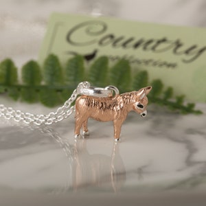 Gemma J Silver Donkey Pendant with rose gold detail