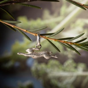 Silver Hare Charm, sterling silver Hare Charm to wear on charm bracelets or necklaces.