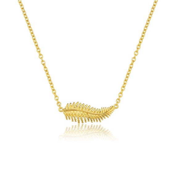 Yellow Gold Fern Necklace - a Piece of Nature to Wear or Gift With