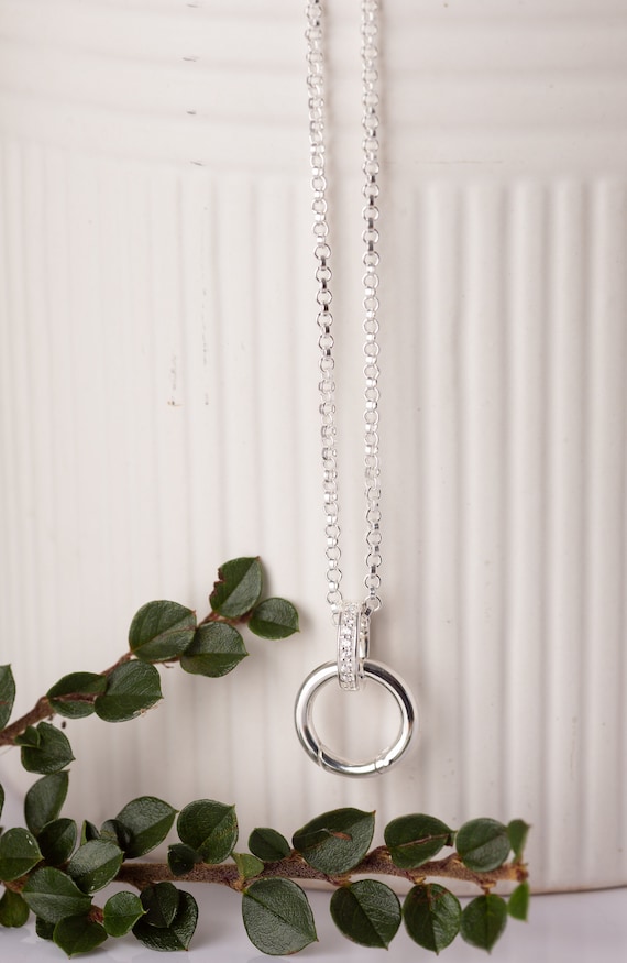 Sparkly Charm Carrier Necklace Silver Necklace to Hold Your