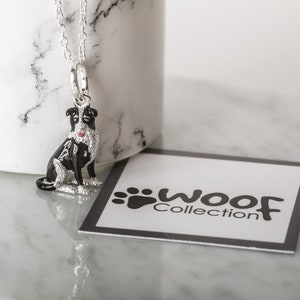 Sterling Silver Border Collie Pendant Necklace: Pet Portrait Jewelry