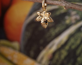 Gold Vermeil Ivy Leaf Charm: Recycled Sterling Silver Pendant
