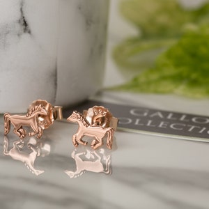 Running Pony Earrings in Rose Gold