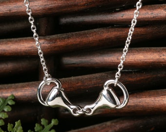 Sterling Silver Snaffle Bit Necklace - Equestrian Jewelry