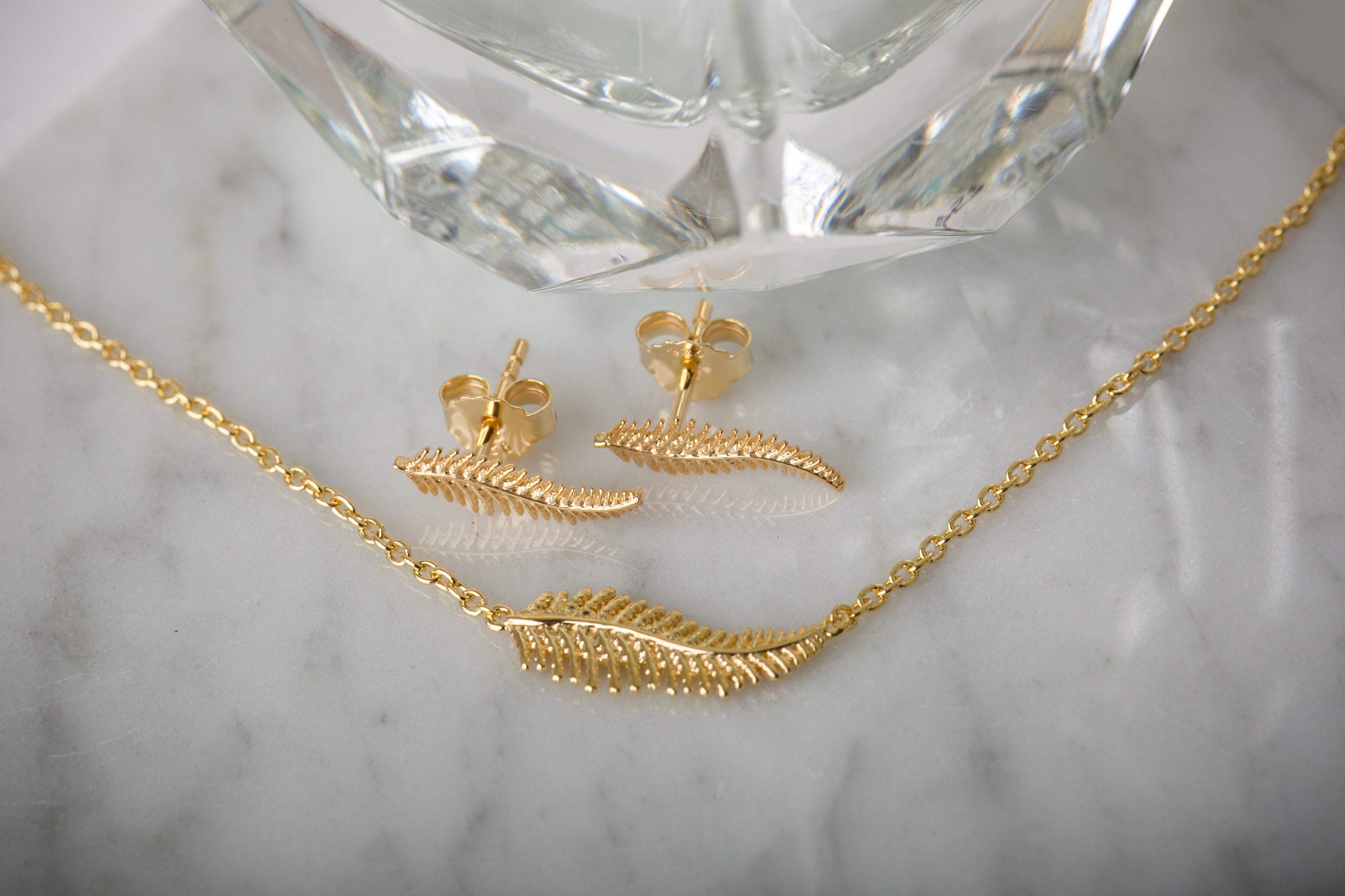Yellow Gold Fern Necklace - a Piece of Nature to Wear or Gift With
