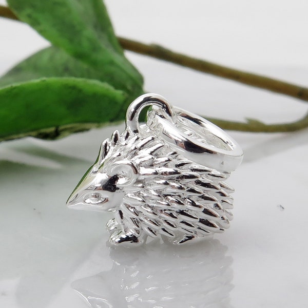 Silver Hedgehog Charm, solid silver Hedgehog Charm.