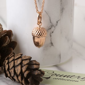 Rose Gold Acorn Pendant