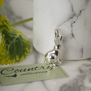 Sterling Silver Rabbit Charm: Solid Bunny Pendant