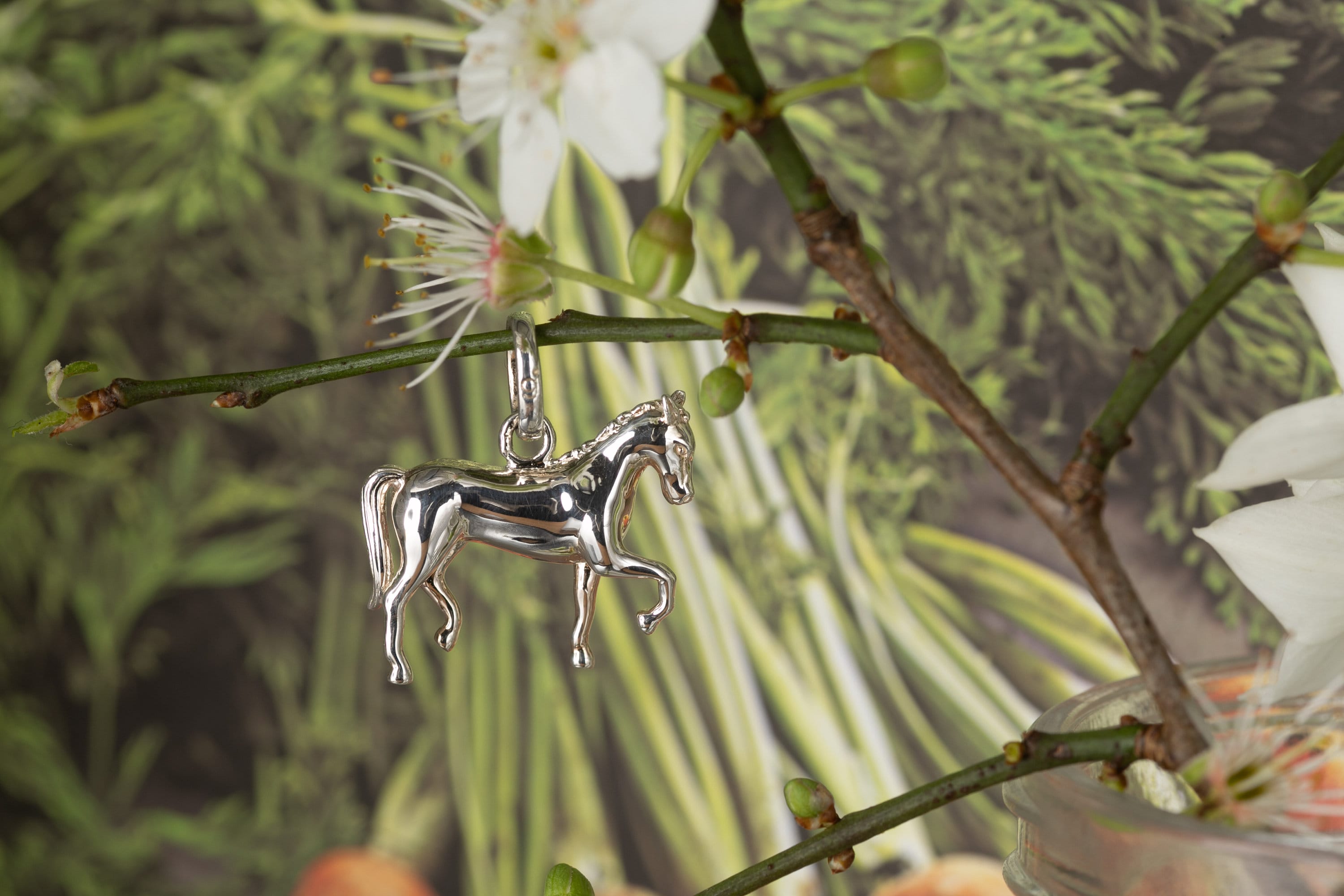 Sterling Silver Dressage Horse Charm - Equestrian Jewelry