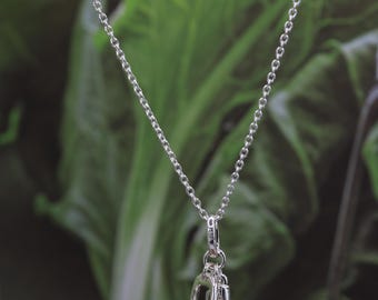 Sterling Silver Riding Boot and Stirrup Necklace: Equestrian Pendant with Cubic Zirconia