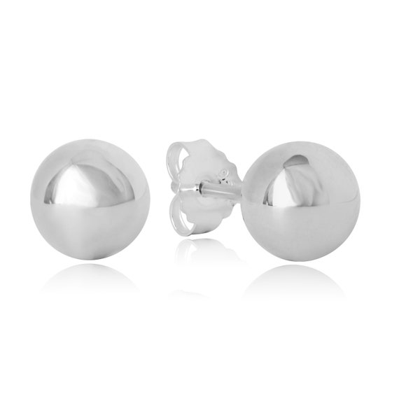 Orecchini a bottone in argento Sterling 925 nero bianco adatto
