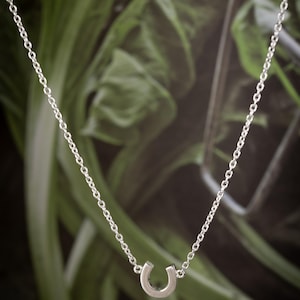 Zilveren hoefijzerketting, ketting voor paardenliefhebber of sieraden voor paardensport.