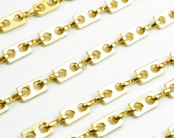 18K PVD Gold Filled Marine Chain Size 18" Long Include Clasp, 3mm Width, 2mm Thickness, DIY Gold Finding Necklace Chain For Jewelry Making