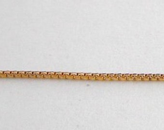 0.8mm 18K PVD Gold  Box Chain, PVD Gold  Finding Chain For Jewelry Making Sold by Foot GFC028