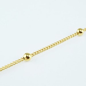 18K PVD Gold  Curb Ball Chain, Ball Size 3mm Chain Size 1mm, PVD Gold  Finding Chain for Jewelry Making Sold by Foot GFC045