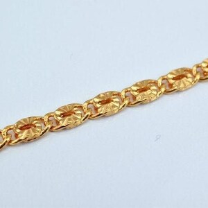 18K PVD Italian Gold Filled Valentino Chain 17.75&quot; Long Clasp Included Width 3mm Thickness 1mm DIY Necklace Findings For Jewelry Making
