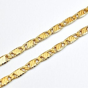 18K PVD Italian Gold Filled Valentino Chain 17.5&quot; Long Clasp Included Width 2.5mm Thickness 0.5mm DIY Necklace Findings For Jewelry Making