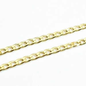 18K PVD Gold Filled Cuban Chain 17.75&quot; Long Clasp Included Width 2mm Thickness 0.5mm DIY Necklace Findings For Jewelry Making