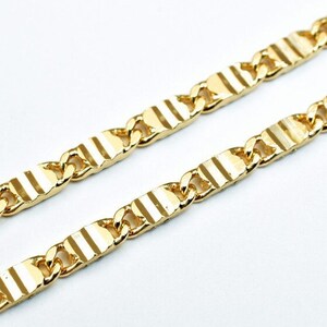18K PVD Italian Gold Filled Valentino Chain 17.65&quot; Long Clasp Included Width 2.2mm Thickness 1mm DIY Necklace Findings For Jewelry Making